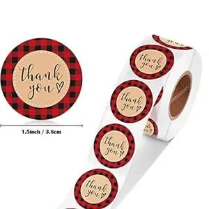 Office | 3 Sets Left 5 Stickers Red Plaid With Kraft Stickers 15 Inch ...